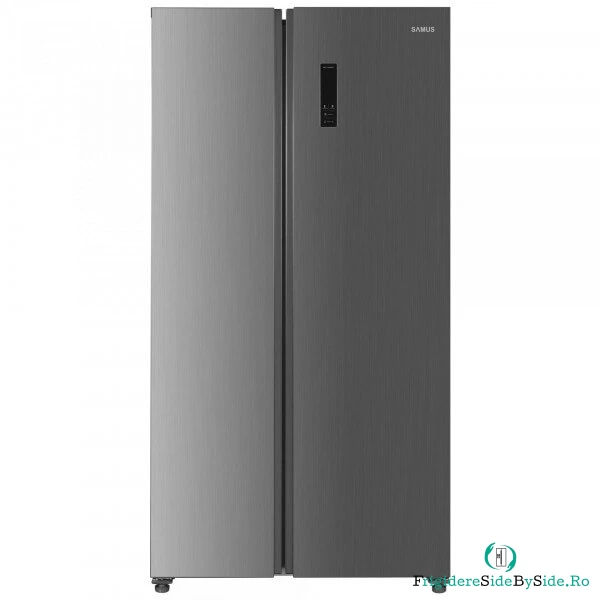 Samus Side by Side Samus SSX-557NFE, 442 L, Full No Frost, Clasa energetica E, Lumina Led, H 177 cm, Inox