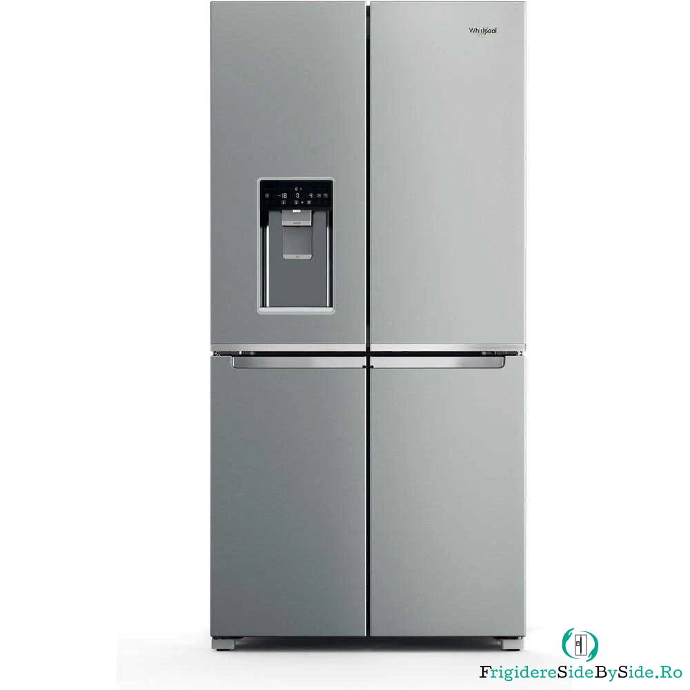 Side by Side Whirlpool WQ9I MO1L, 592 l, NoFrost, FreshLock, Ice Maker, Ventilare, Control electronic, Clasa F (clasificare energetica veche Clasa A+), H 187.6 cm, Argintiu la 15,999.99 lei ron