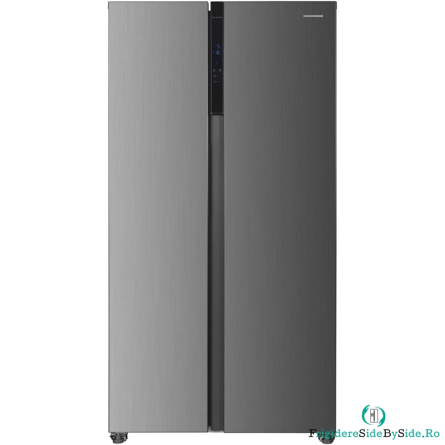 HEINNER Combina Side By Side Heinner HSBS-HM532NFINVXD, 532 L , Full No Frost, Clasa D, Display LED touch, Functie super racire/super congelare, SMART, ECO, Alarma usa deschisa, Inox