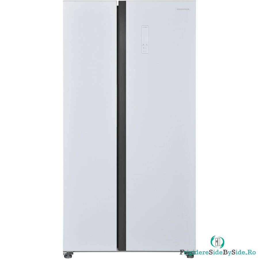HEINNER Side by Side Heinner HSBS-H442NFGWHE++, 442 l, Total NoFrost, Display, Clasa E, H 177 cm, Sticla alba