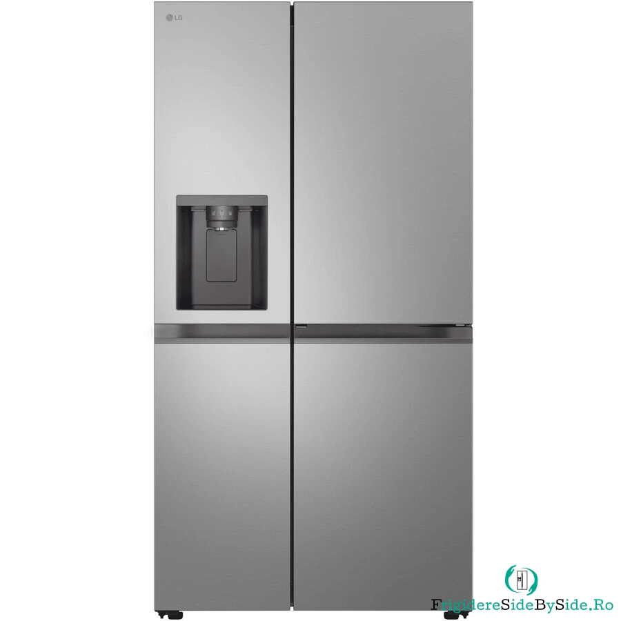 LG Side by side LG GSJ41PYPE, 641 l, No Frost, LINEARCooling, Compresor Smart Inverter, Dozator Apa, Clasa E, H 179 cm, Argintiu
