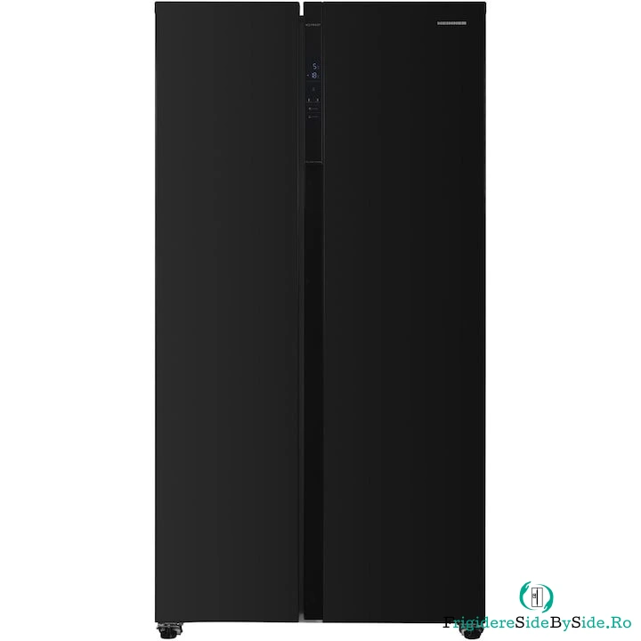 HEINNER Side by Side Heinner HSBS-H442NFBKE++, Capacitate 436 l, No Frost, Display, Functie Smart, Congelare si racire rapida, Clasa E, Inaltime 176.5 cm, Negru